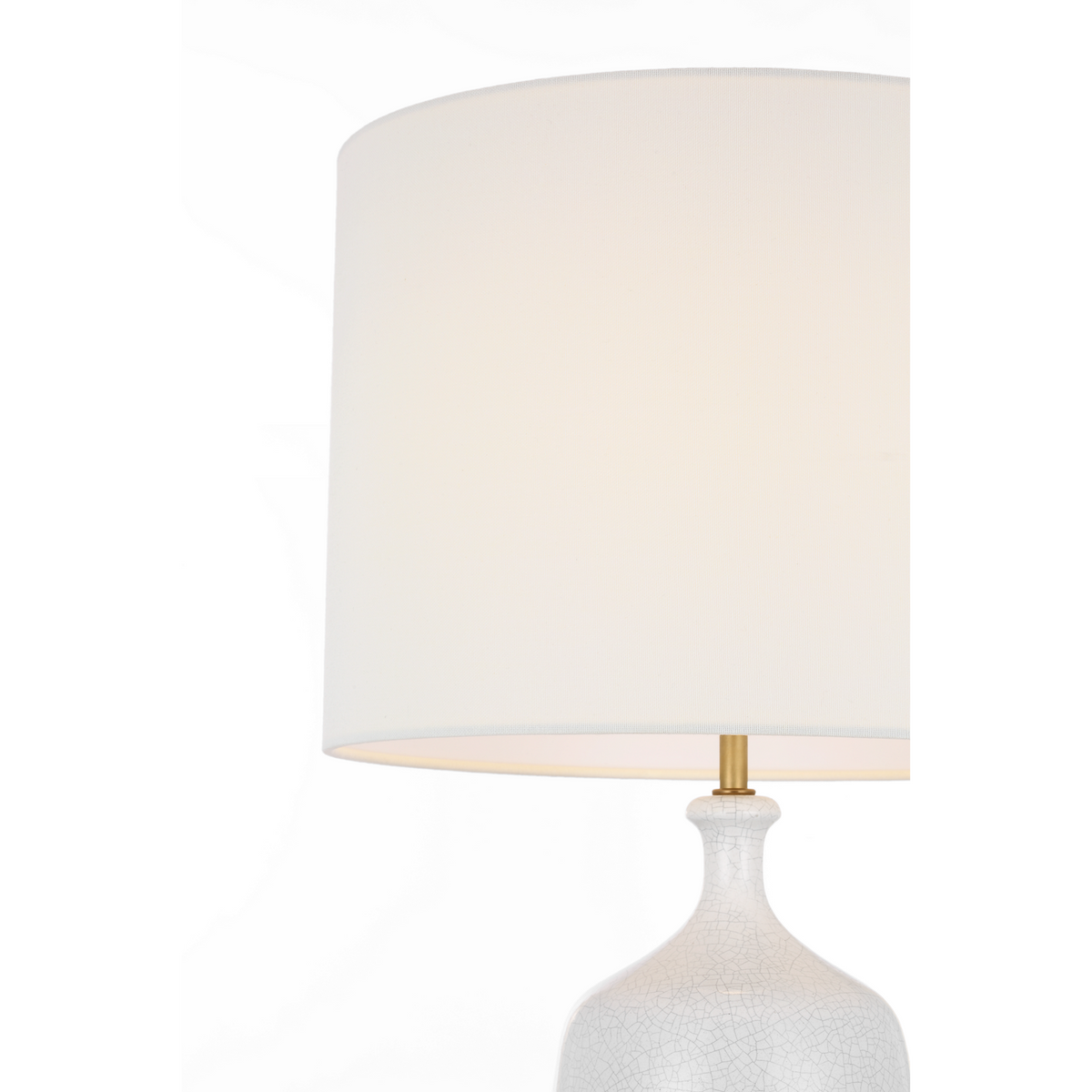 AERIN Culloden 25" Cordless Table Lamp in Bone Craquelure with Linen Shade W14" x H24.5"