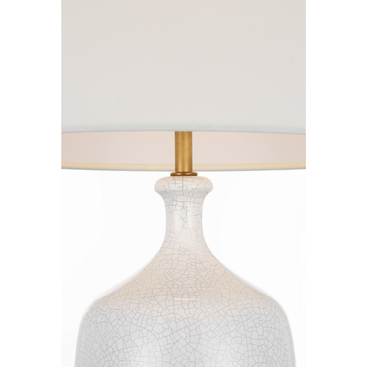 AERIN Culloden 25" Cordless Table Lamp in Bone Craquelure with Linen Shade W14" x H24.5"