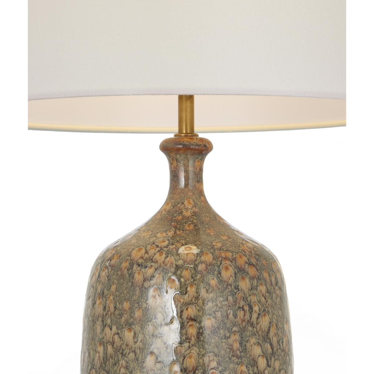 AERIN Culloden 25" Cordless Table Lamp in Marbleized Sienna with Linen Shade W14" x H24.5"
