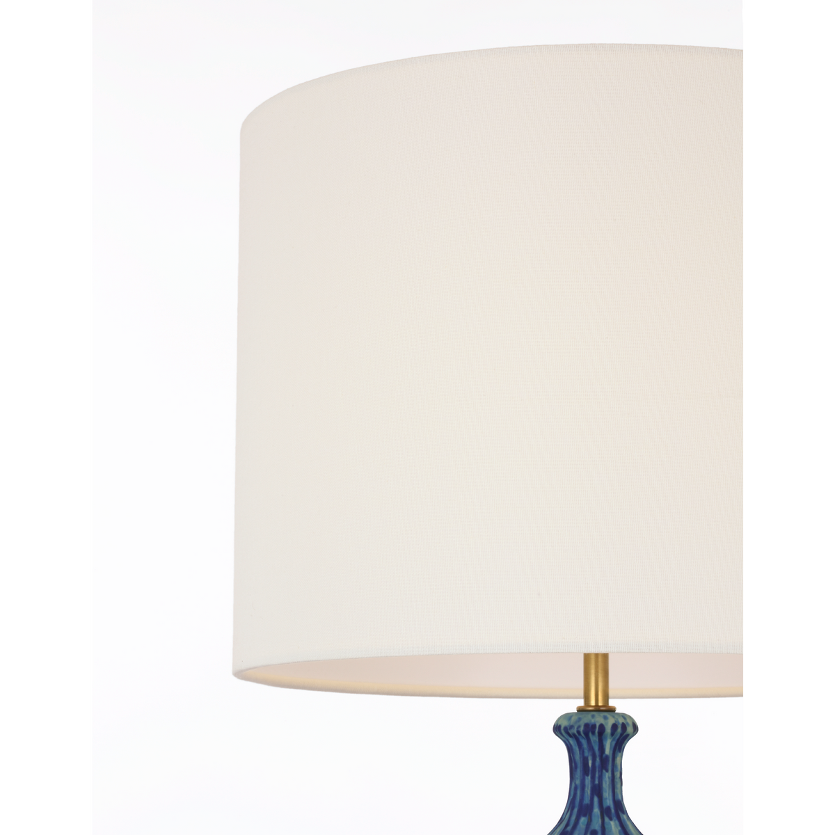 AERIN Culloden 25" Cordless Table Lamp in Pebbled Aquamarine with Linen Shade W14" x H24.5"