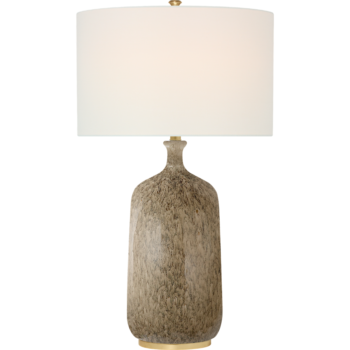 AERIN Culloden Cordless Table Lamp in Marbleized Sienna with Linen Shade W18" x H30"