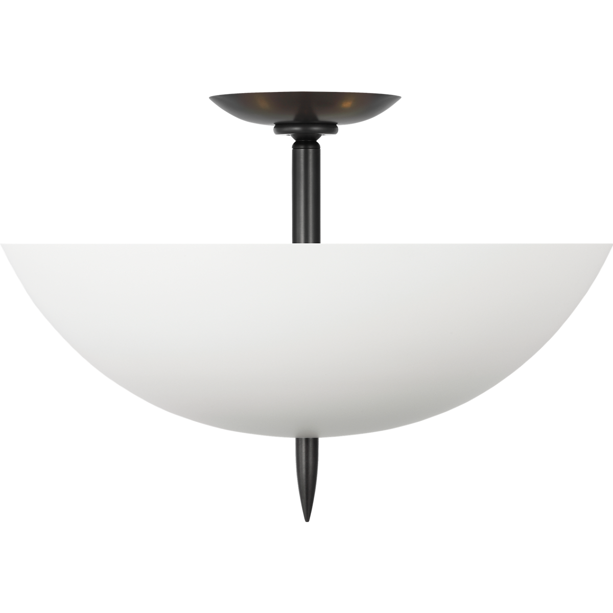 AERIN Orsini 16" Semi-Flush Mount in Bronze with Plaster White Shade W15.75" x H11"