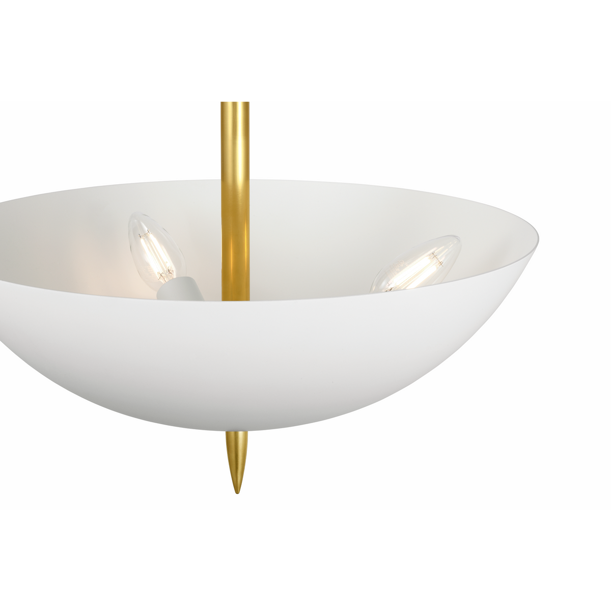 AERIN Orsini 16" Semi-Flush Mount in Hand-Rubbed Antique Brass with Plaster White Shade W15.75" x H11"