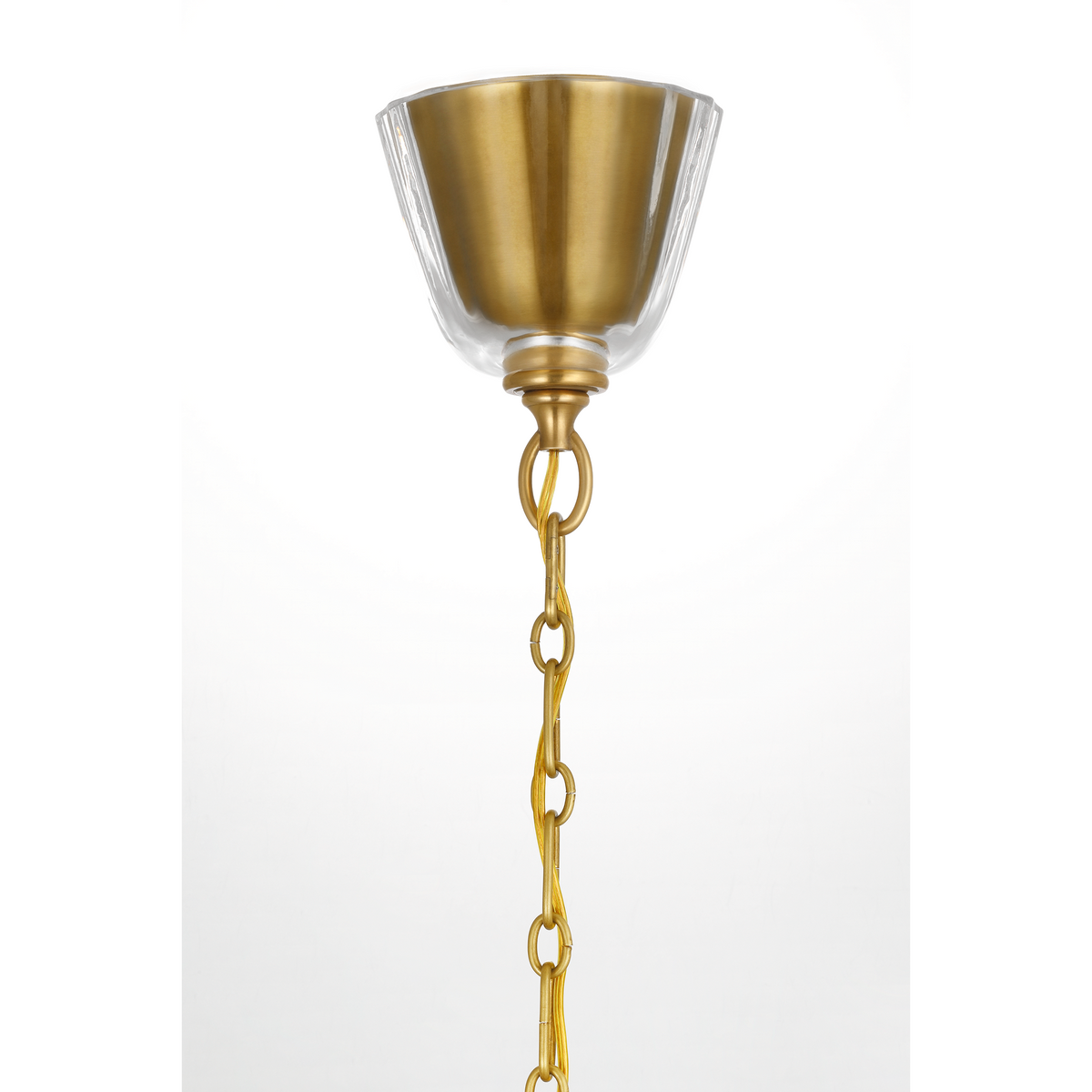 AERIN Varenna 19" Pendant in Hand-Rubbed Antique Brass with Clear and White Glass W19.25" x H24.5"