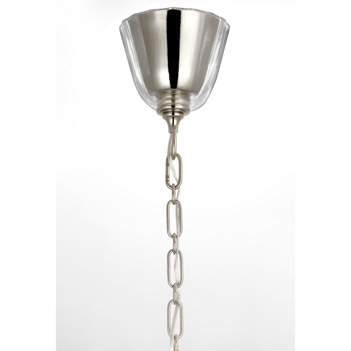 AERIN Varenna 19" Pendant in Polished Nickel with Clear and White Glass W19.25" x H24.5"