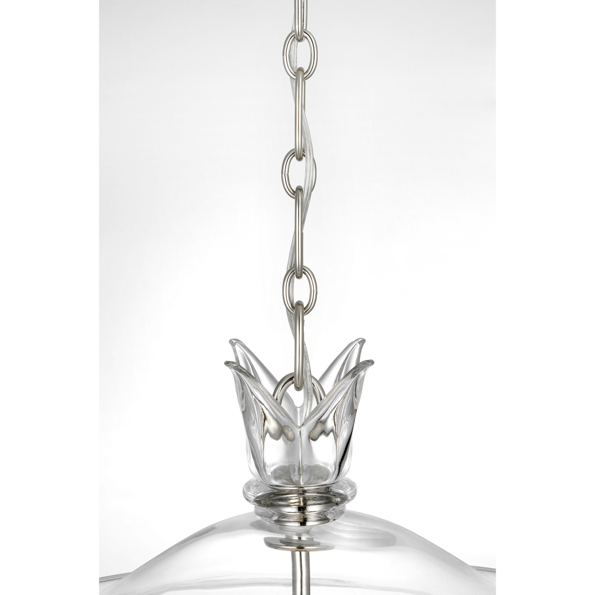 AERIN Varenna 19" Pendant in Polished Nickel with Clear and White Glass W19.25" x H24.5"
