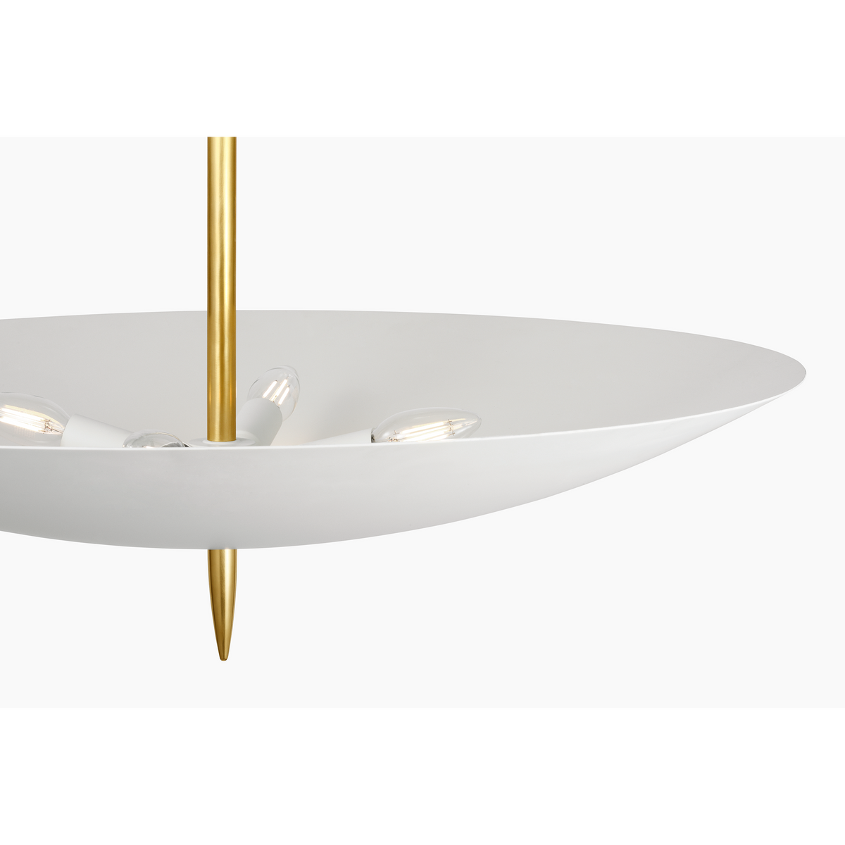 AERIN Orsini 30" Chandelier in Hand-Rubbed Antique Brass with Plaster White Shade W29.75"