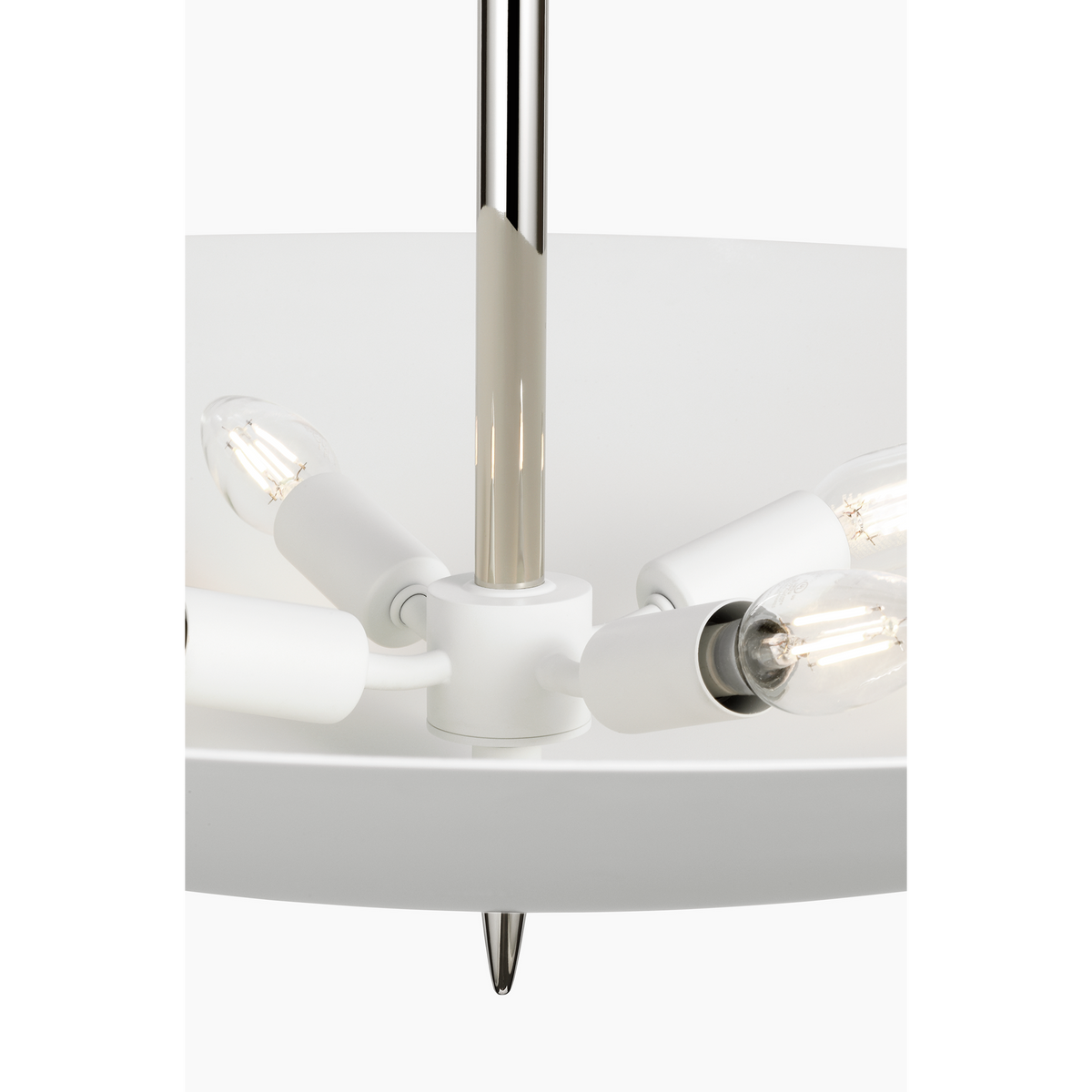 AERIN Orsini 30" Chandelier in Polished Nickel with Plaster White Shade W29.75"