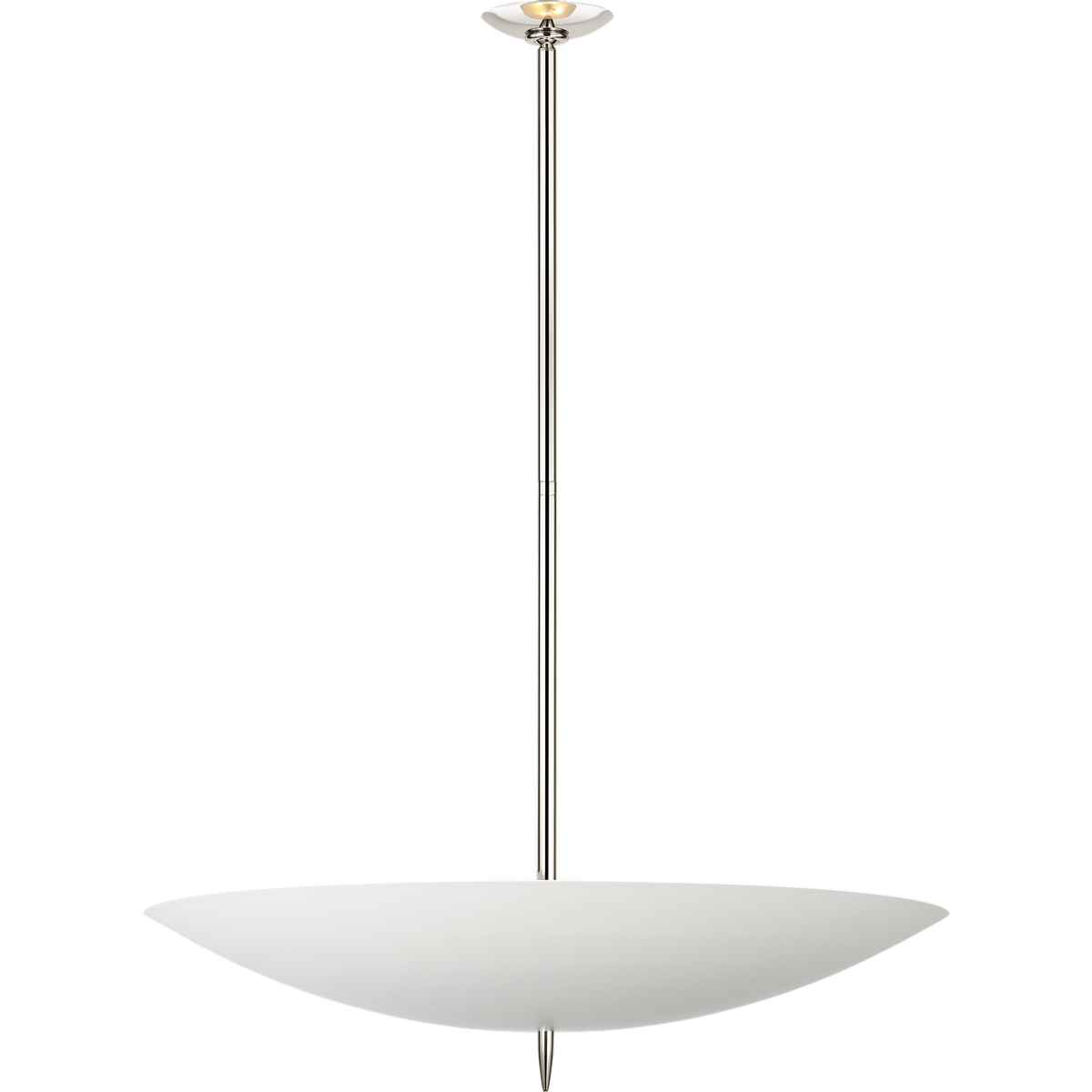 AERIN Orsini 30" Chandelier in Polished Nickel with Plaster White Shade W29.75"