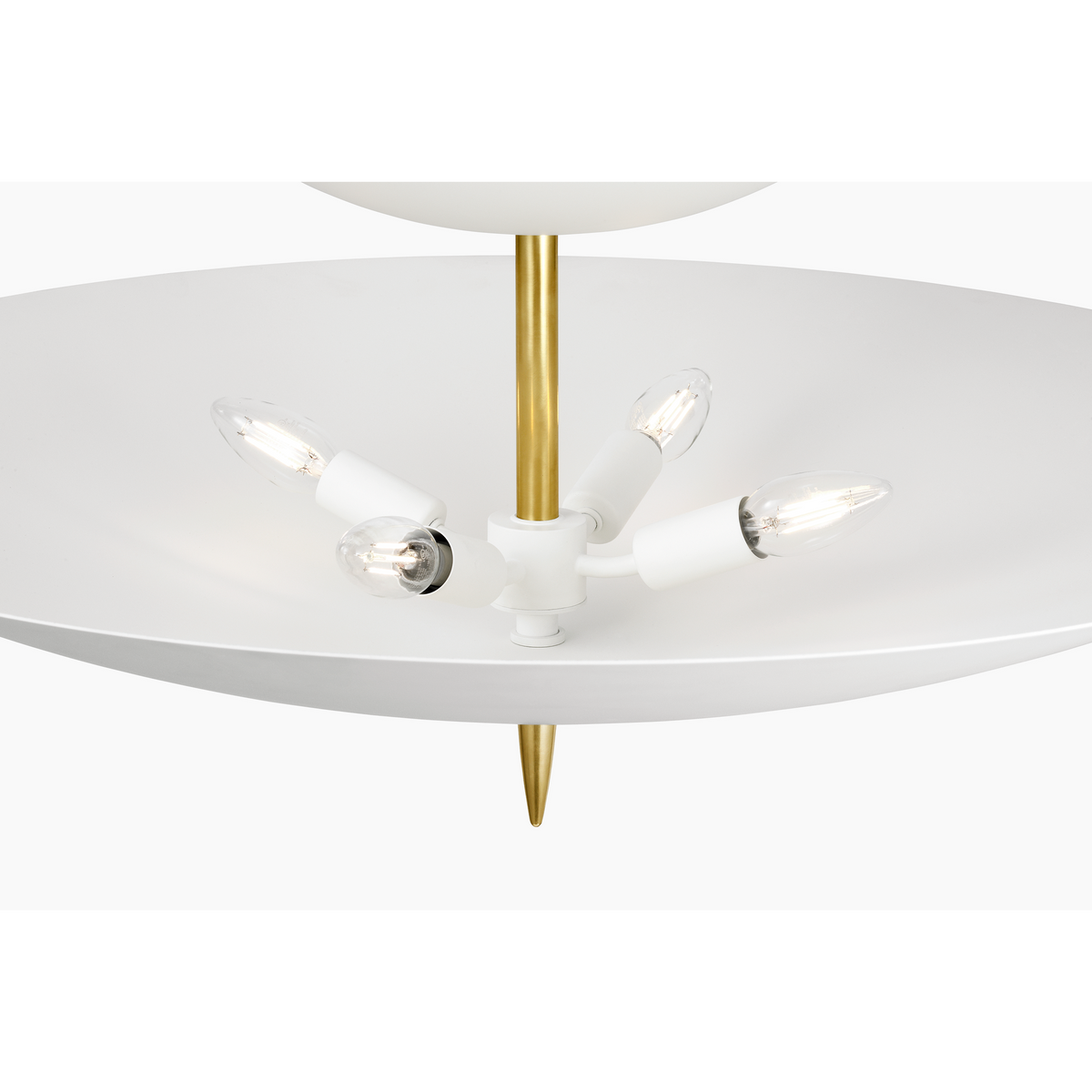 AERIN Orsini 30" Three Tier Chandelier in Hand-Rubbed Antique Brass with Plaster White Shades W29.75"