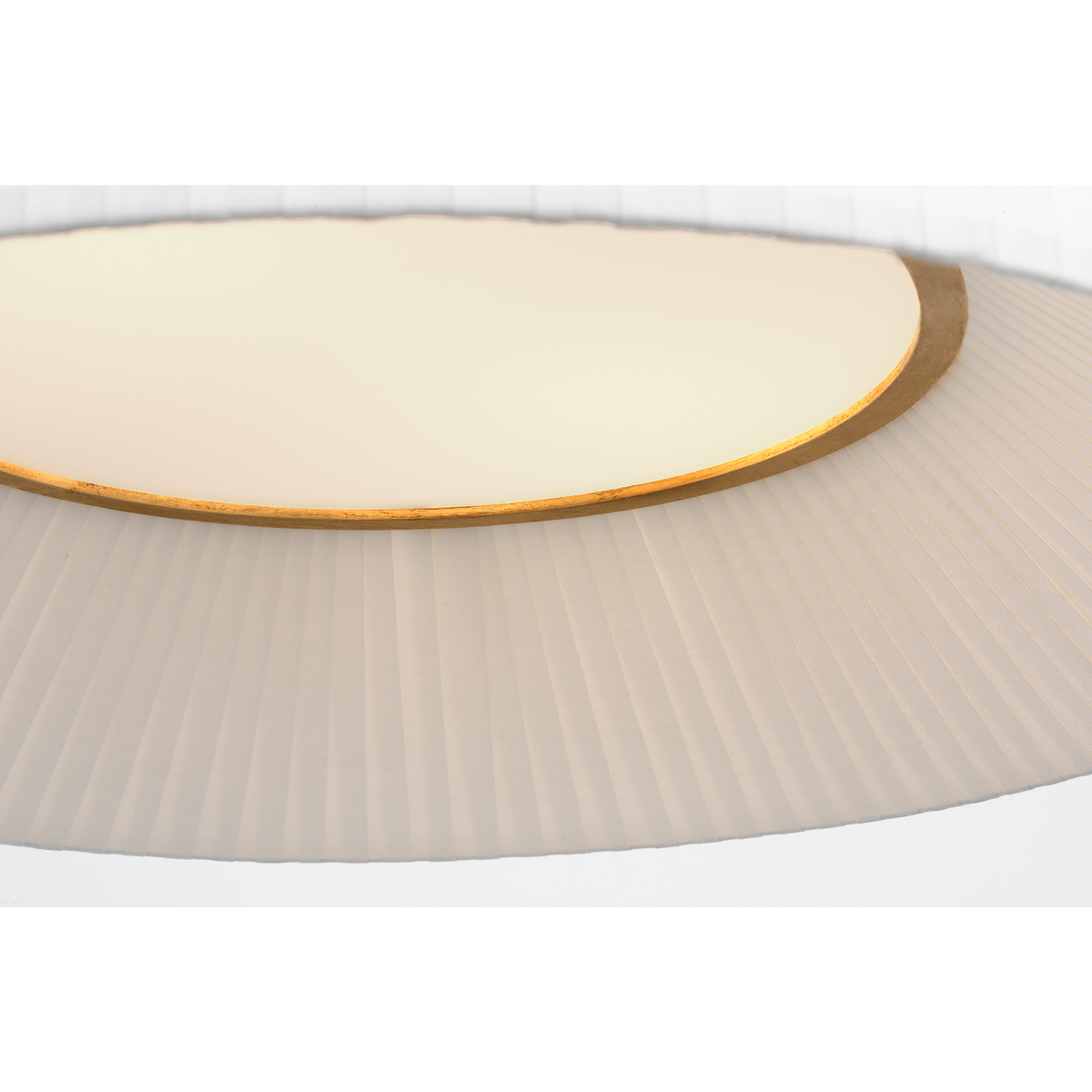 Barbara Barry Halo 19" Fabric Hanging Shade in Soft Brass with Silk Wrapped Shade W19"