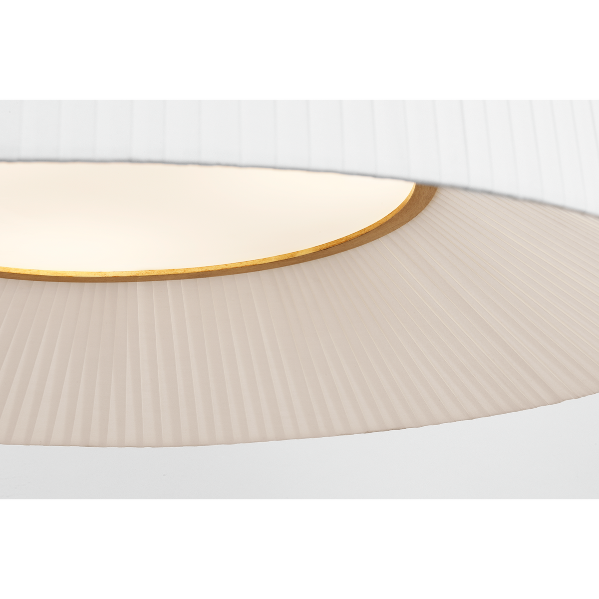 Barbara Barry Halo 27" Fabric Hanging Shade in Soft Brass with Silk Wrapped Shade W27.25"