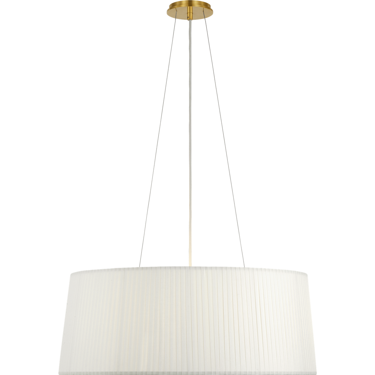 Barbara Barry Halo 27" Fabric Hanging Shade in Soft Brass with Silk Wrapped Shade W27.25"