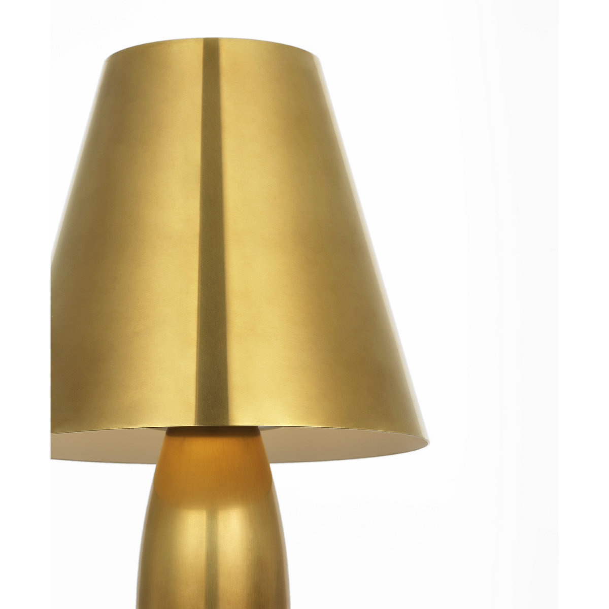 Chapman & Myers Lambert 14" Cordless Accent Lamp in Antique-Burnished Brass with Antique-Burnished Brass Shade W7" x H14"