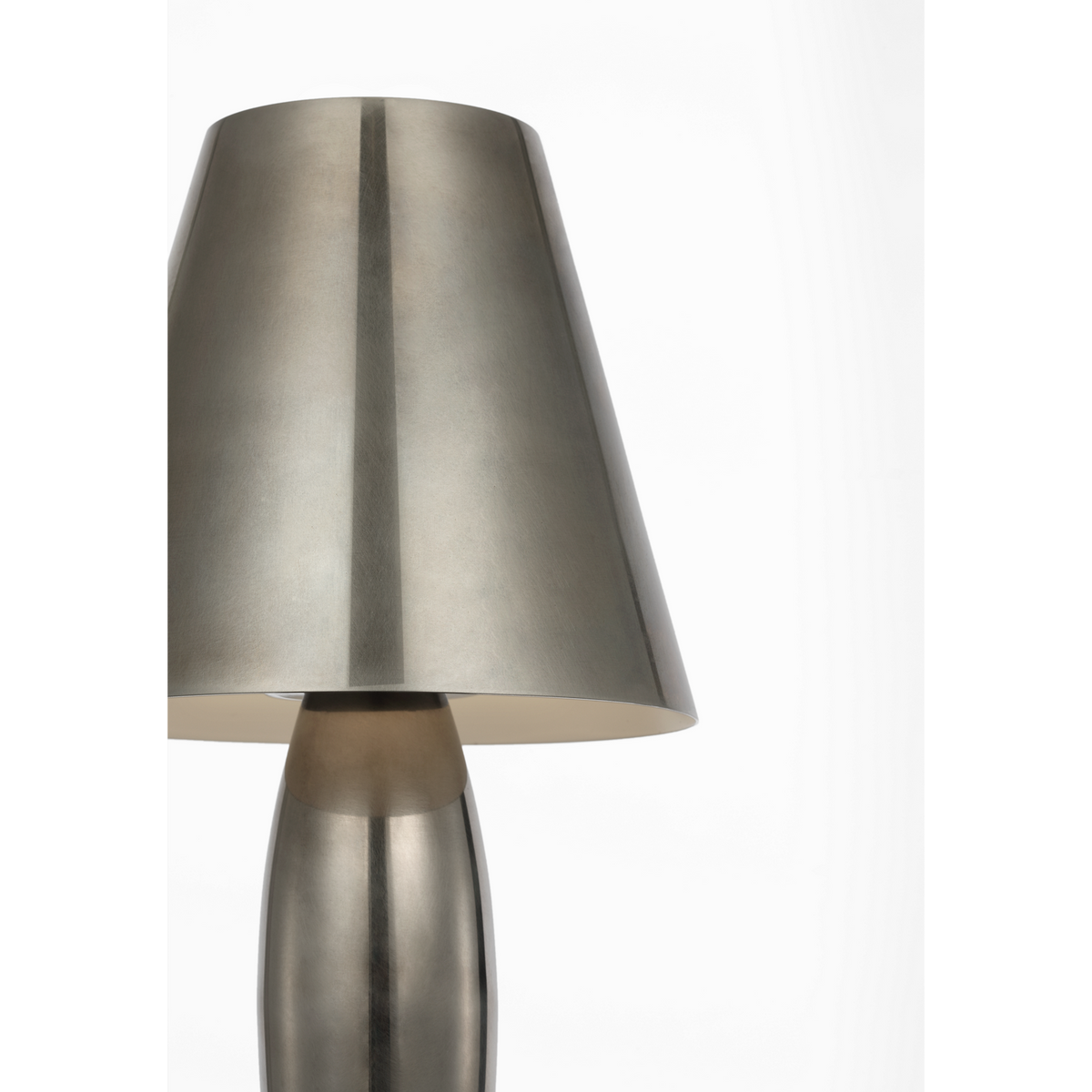 Chapman & Myers Lambert 14" Cordless Accent Lamp in Pewter with Pewter Shade W7" x H14"