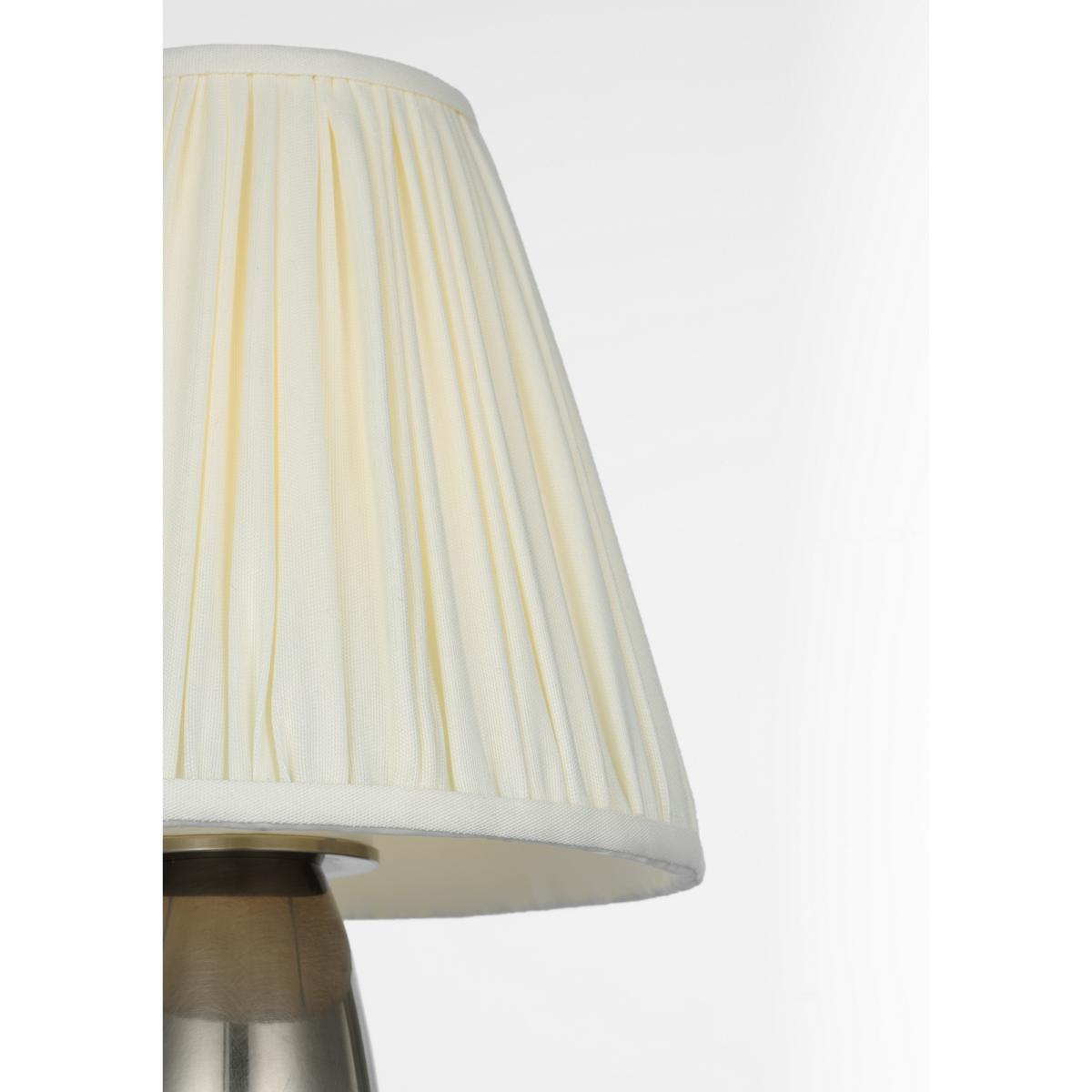Chapman & Myers Lambert 14" Cordless Accent Lamp in Pewter with Silk Pleated Shade W7.25" x H14"
