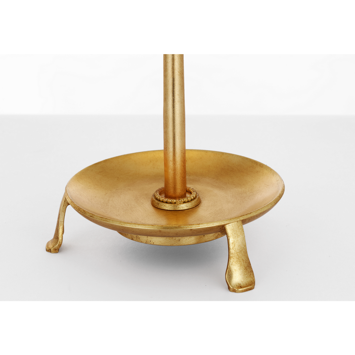 Chapman & Myers Lazlo 14" Cordless Accent Lamp in Gild with Silk Pleated Shade W8.5" x H14"