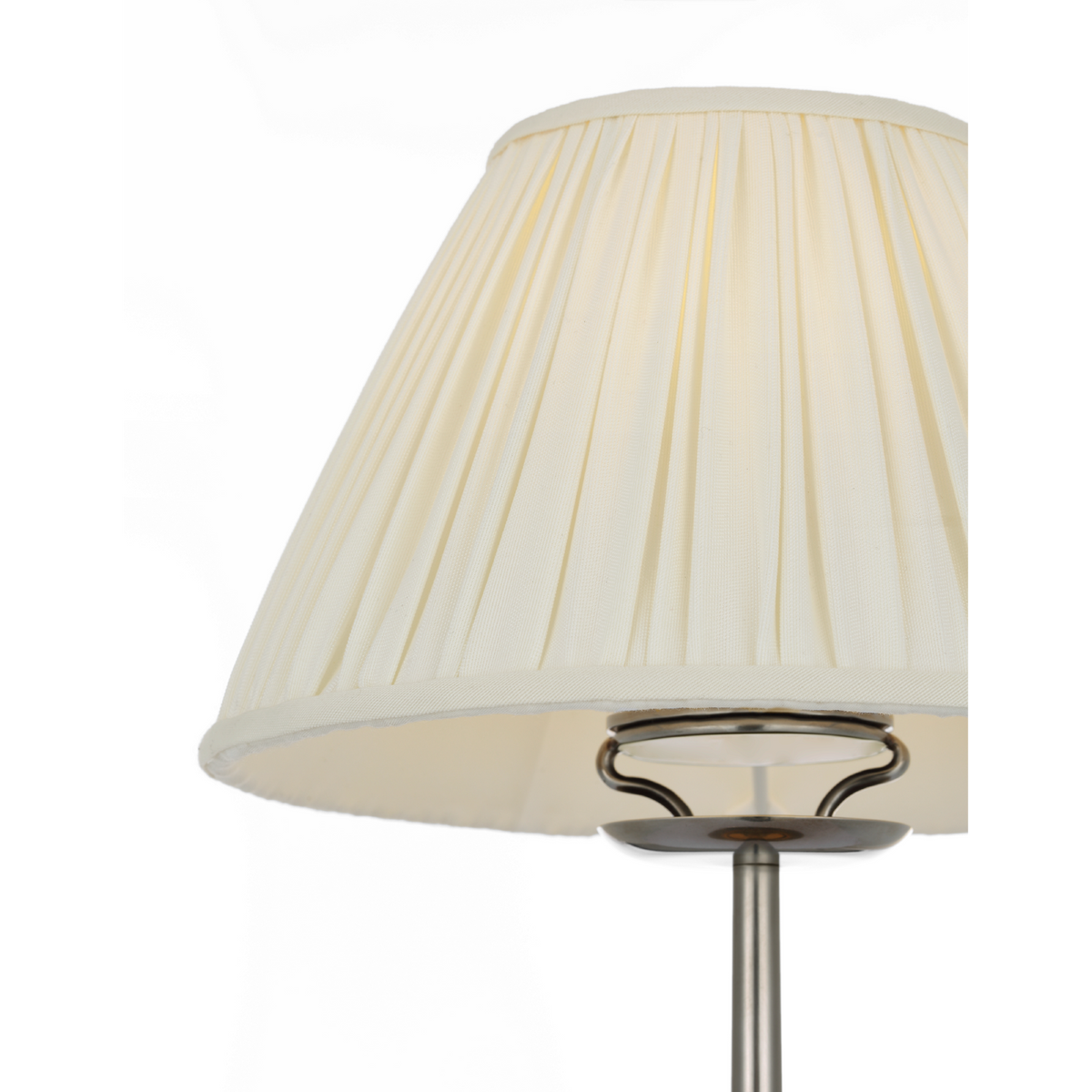 Chapman & Myers Lazlo 14" Cordless Accent Lamp in Pewter with Silk Pleated Shade W8.5" x H14"