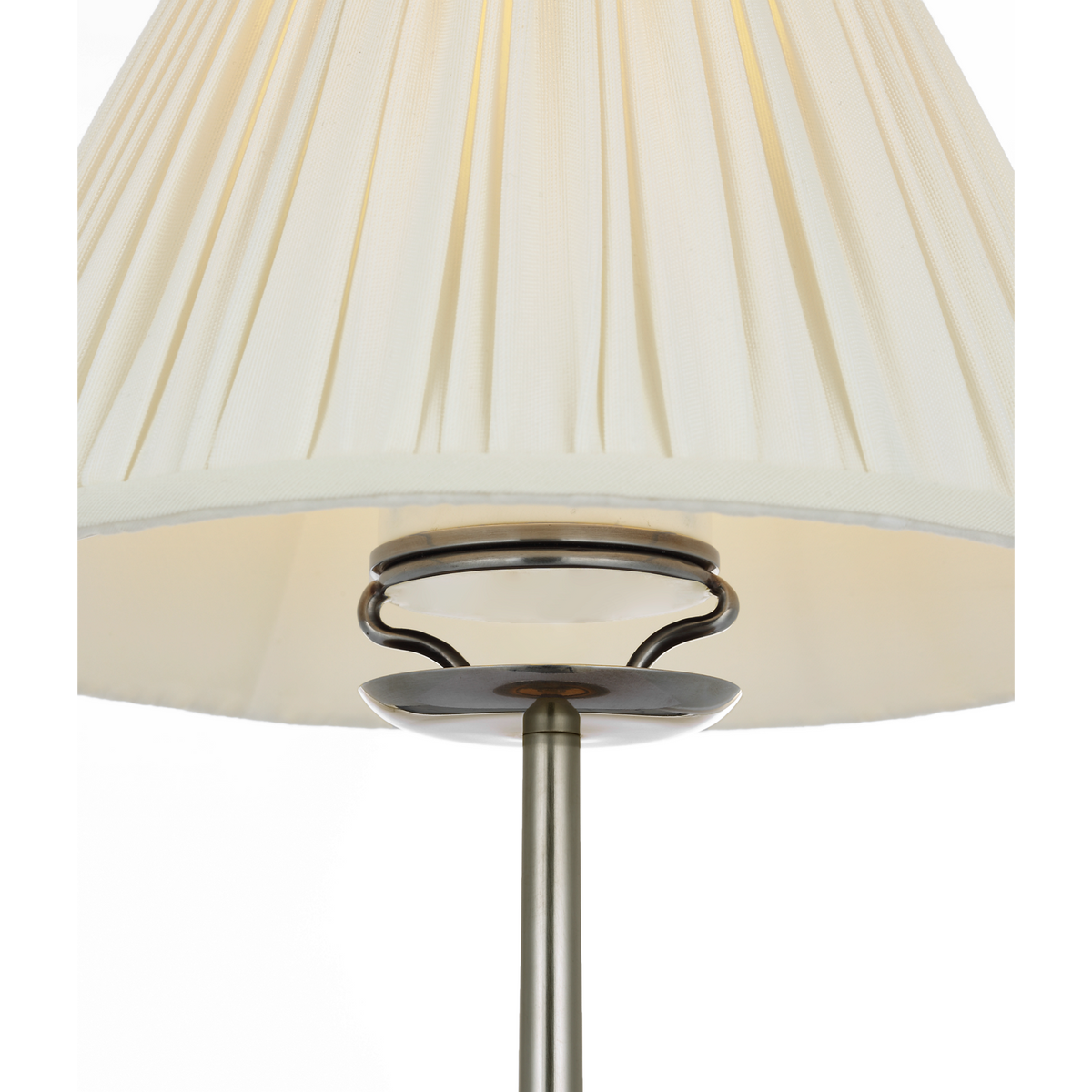 Chapman & Myers Lazlo 14" Cordless Accent Lamp in Pewter with Silk Pleated Shade W8.5" x H14"