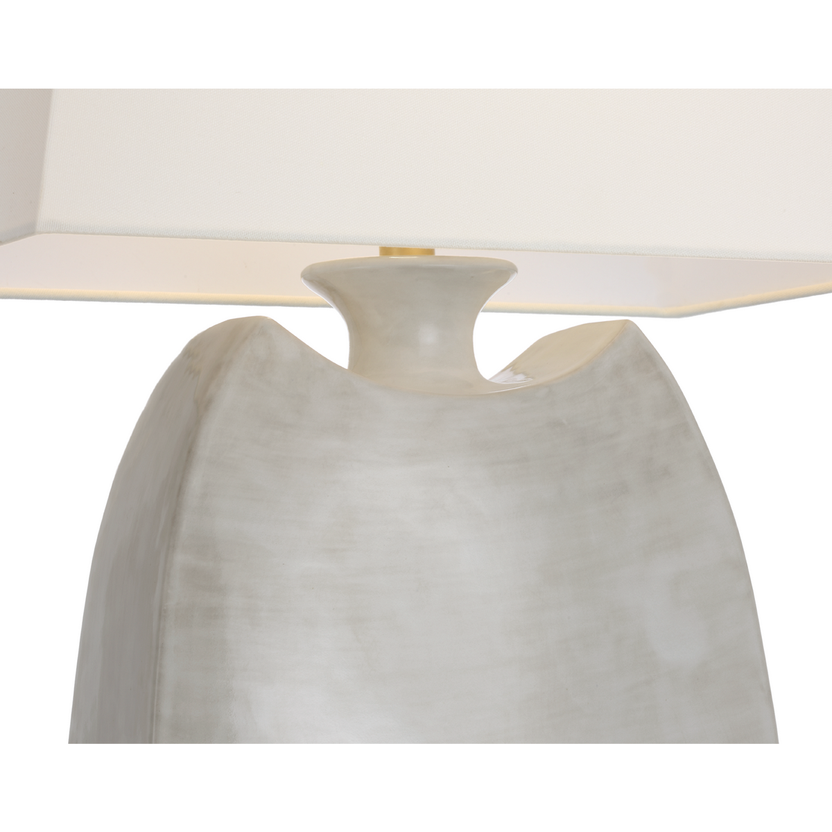 Chapman & Myers Emiko 27" Table Lamp in Antiqued White with Linen Shade W18" x H27.25"