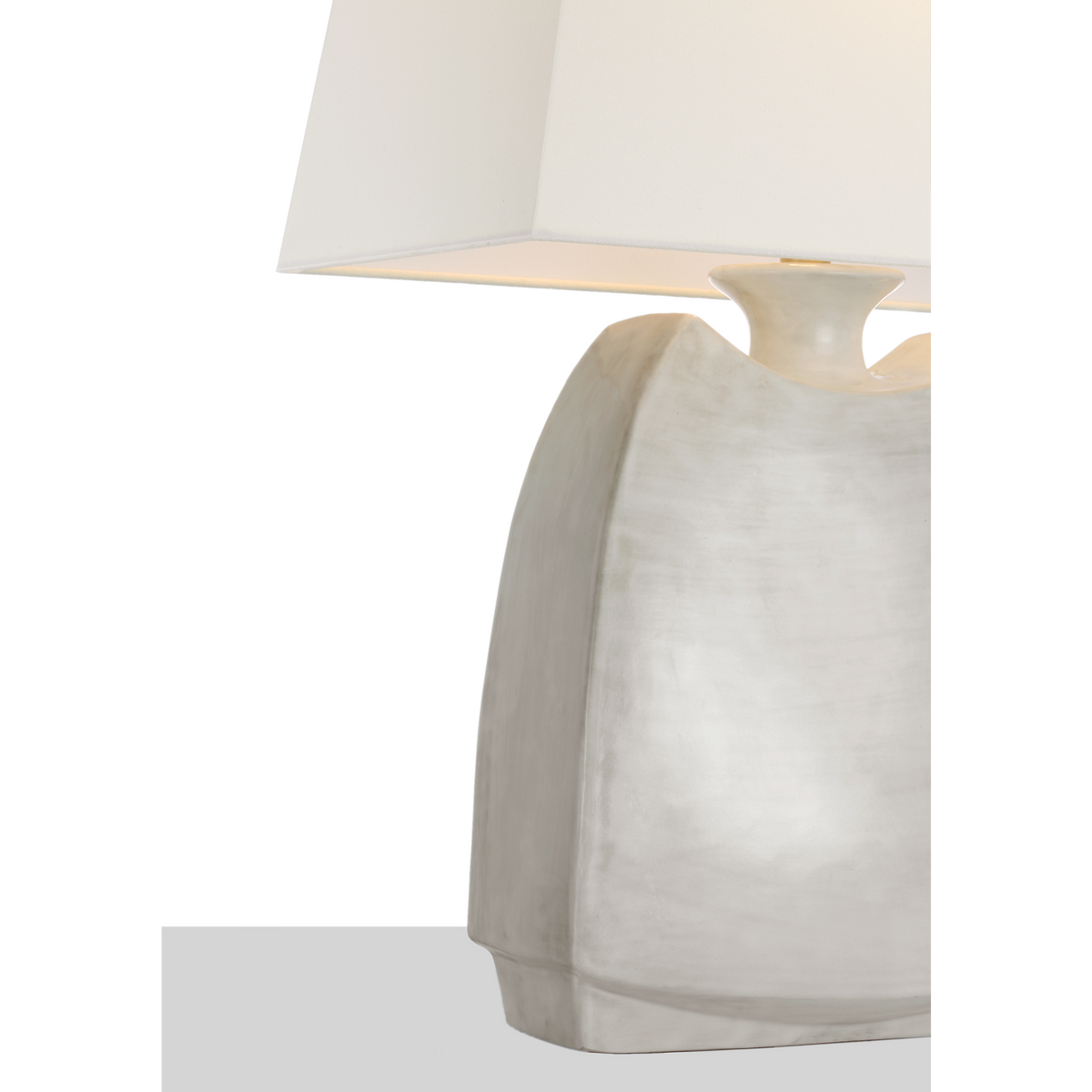 Chapman & Myers Emiko 27" Table Lamp in Antiqued White with Linen Shade W18" x H27.25"