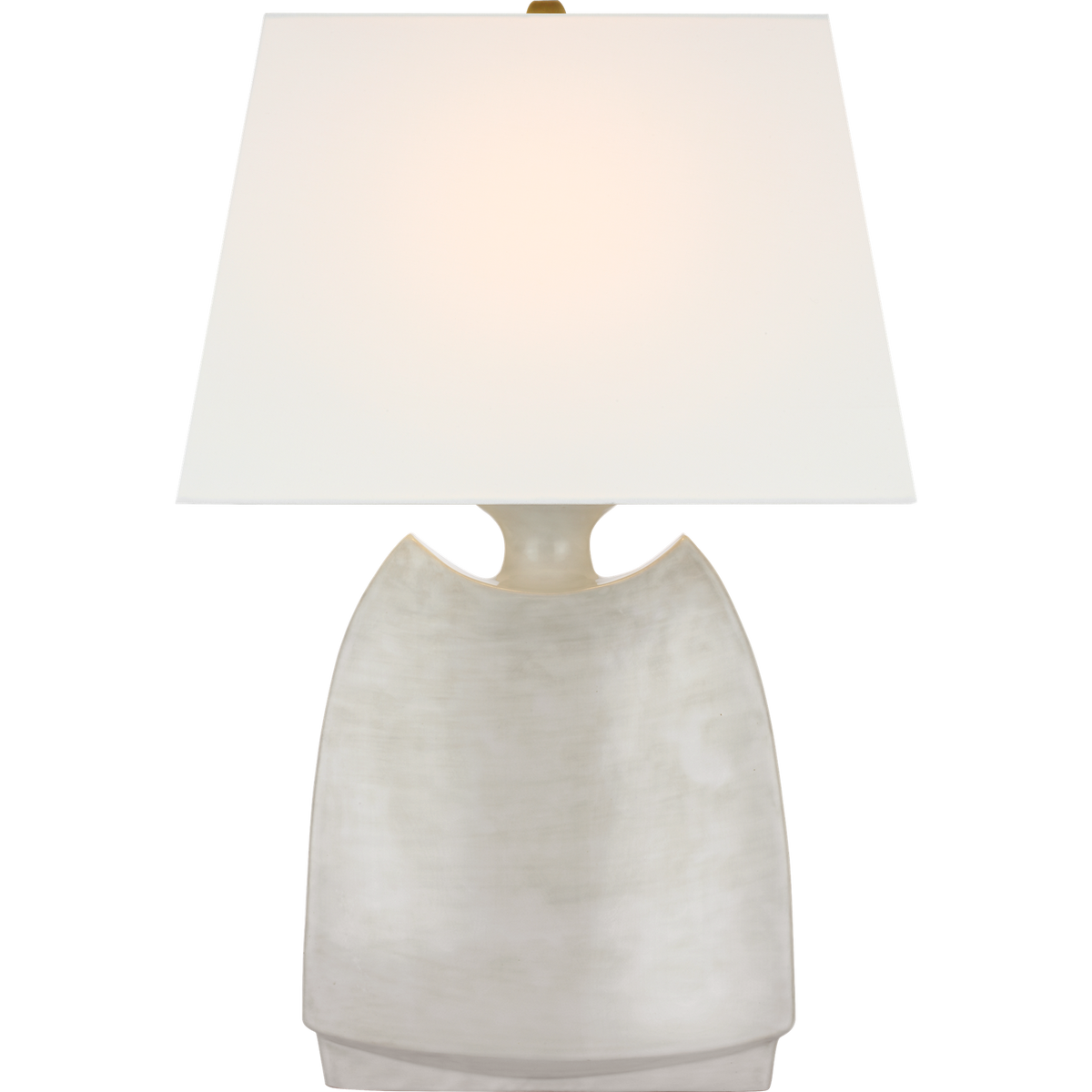 Chapman & Myers Emiko 27" Table Lamp in Antiqued White with Linen Shade W18" x H27.25"