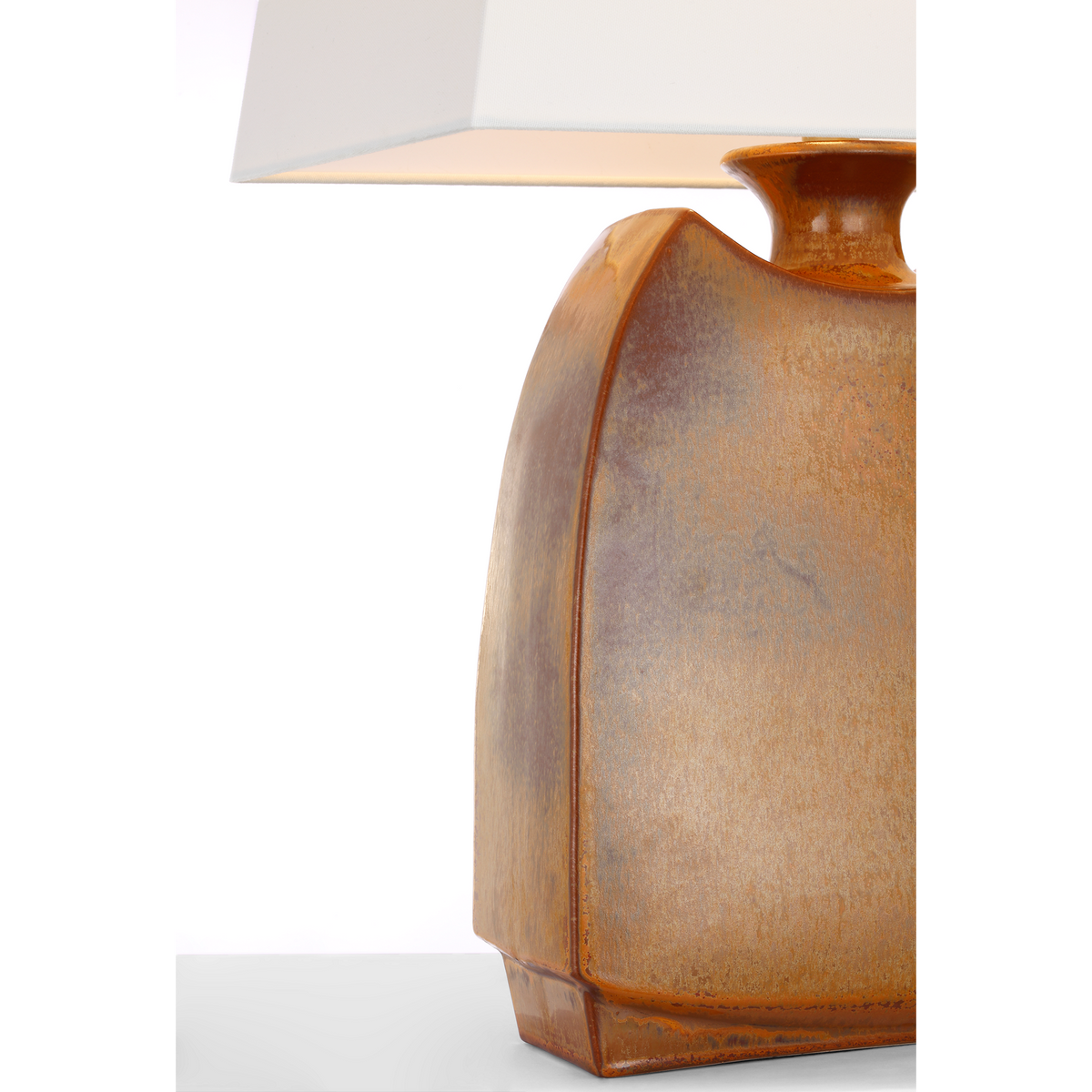 Chapman & Myers Emiko 27" Table Lamp in Molten Amber with Linen Shade W18" x H27.25"