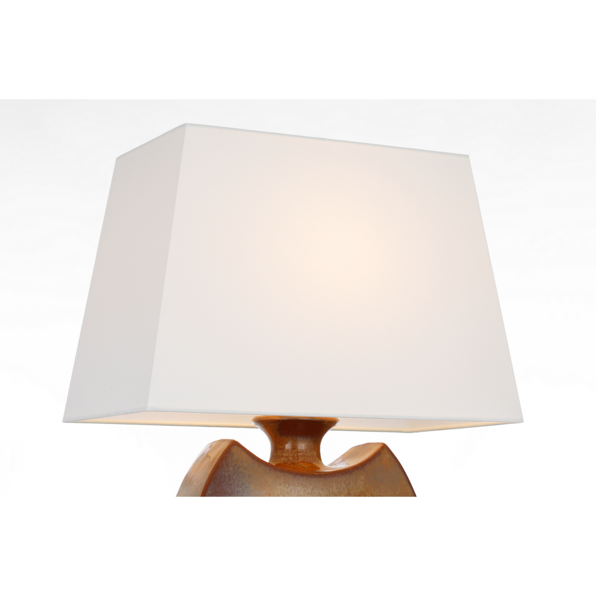 Chapman & Myers Emiko 27" Table Lamp in Molten Amber with Linen Shade W18" x H27.25"