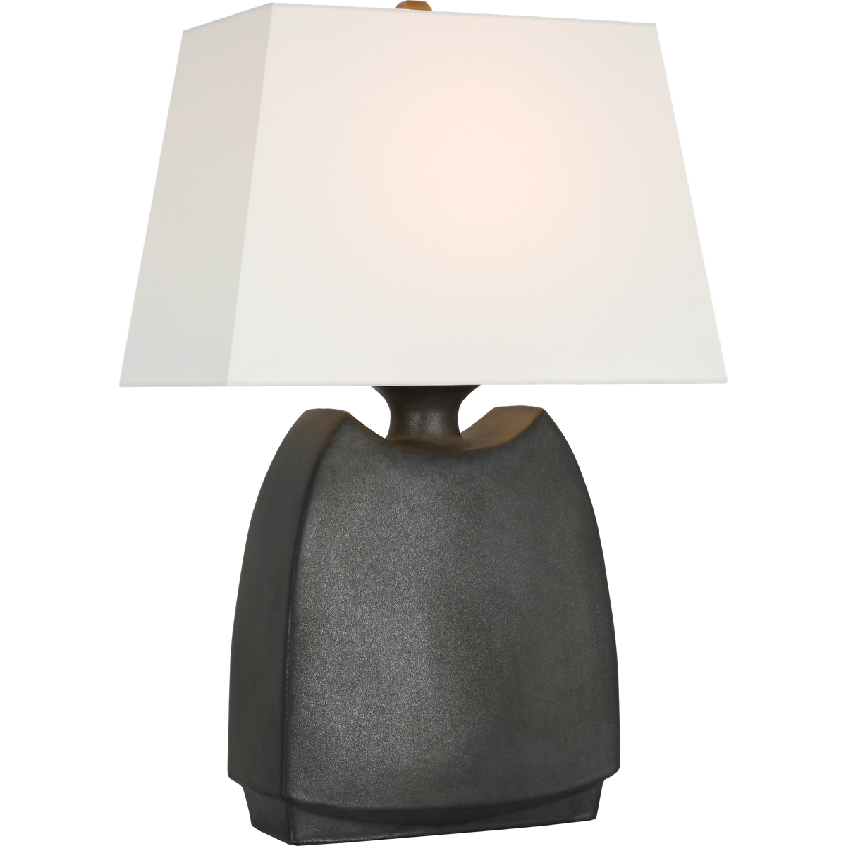 Chapman & Myers Emiko 27" Table Lamp in Stained Black Metallic with Linen Shade W18" x H27.25"