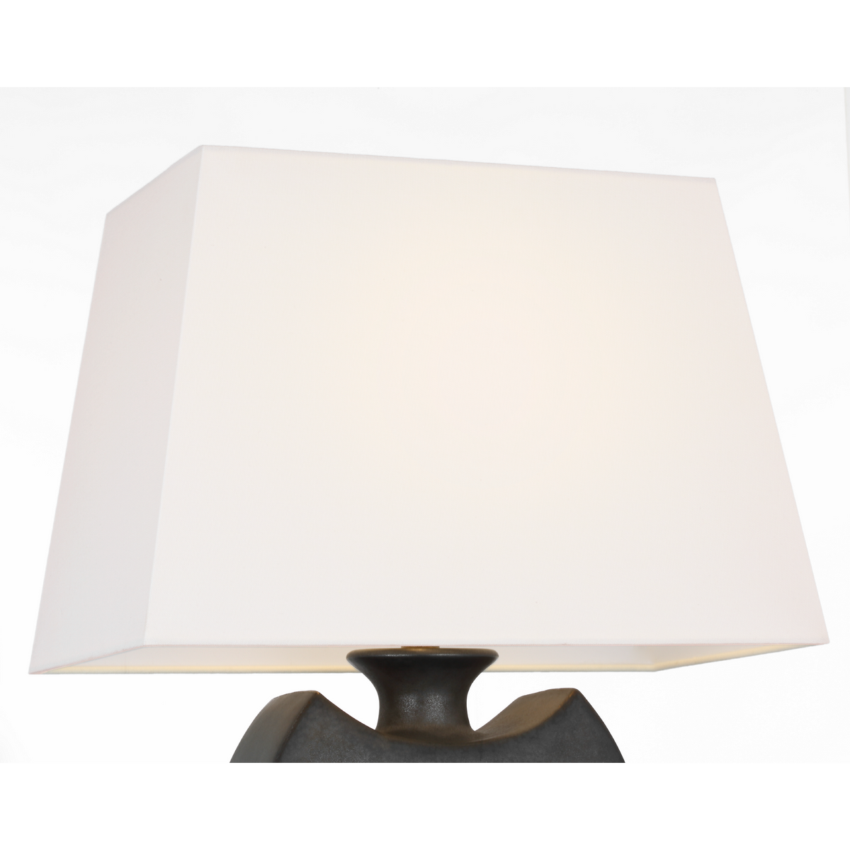 Chapman & Myers Emiko 27" Table Lamp in Stained Black Metallic with Linen Shade W18" x H27.25"