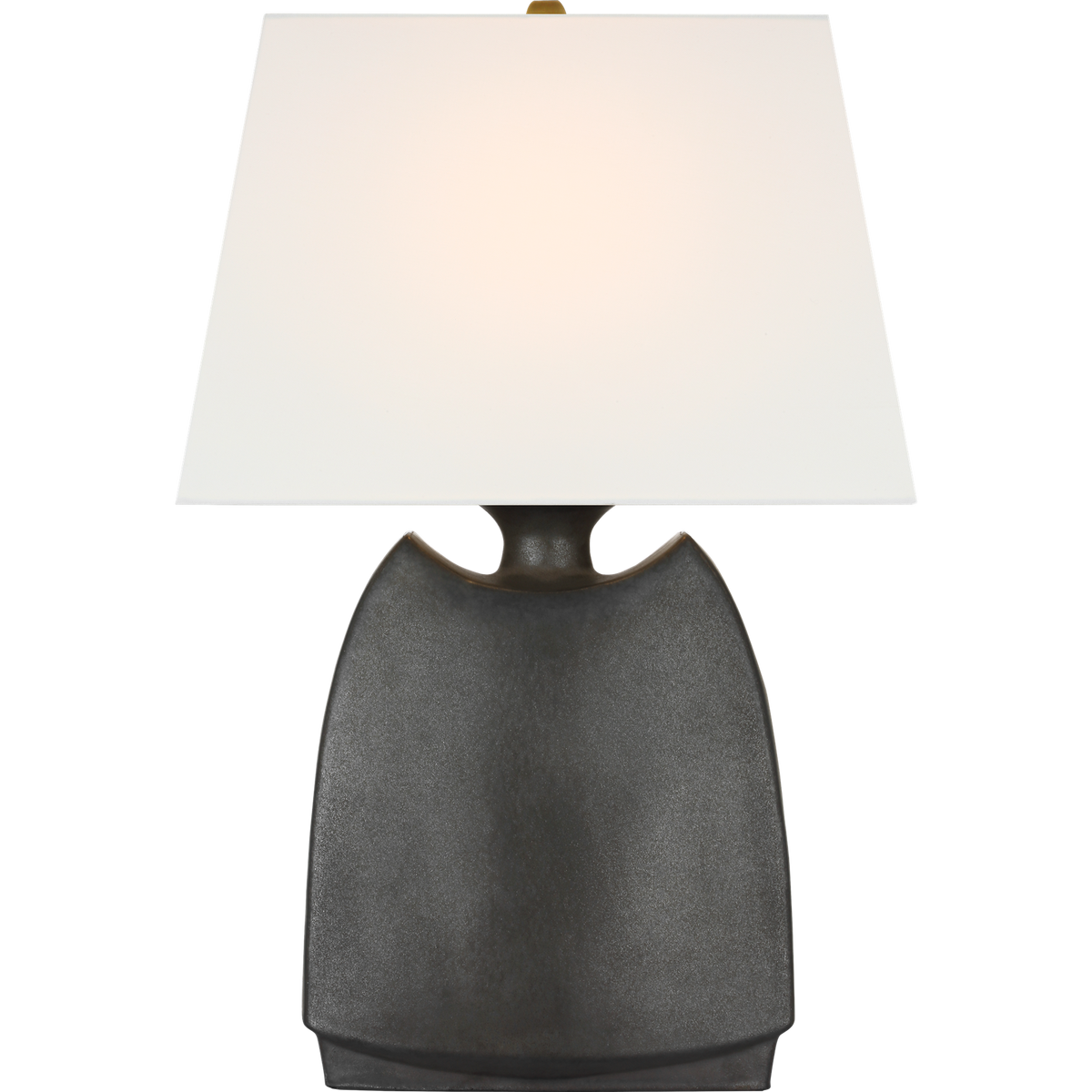 Chapman & Myers Emiko 27" Table Lamp in Stained Black Metallic with Linen Shade W18" x H27.25"