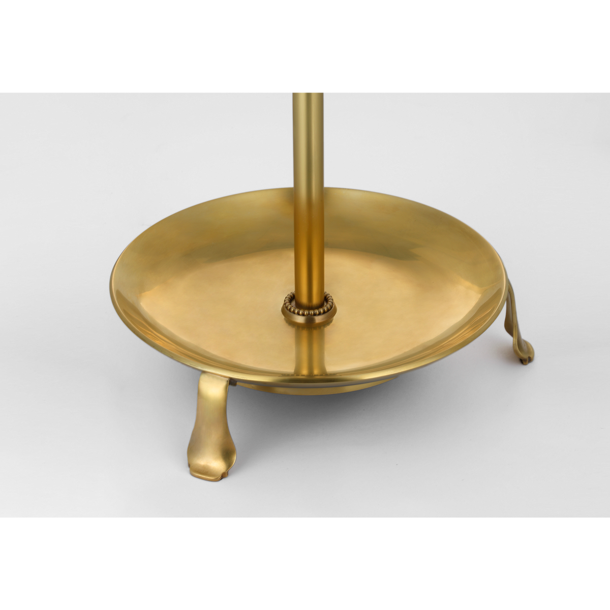 Chapman & Myers Lazlo 52" Cordless Floor Lamp in Antique-Burnished Brass with Silk Pleated Shade W14" x H52"