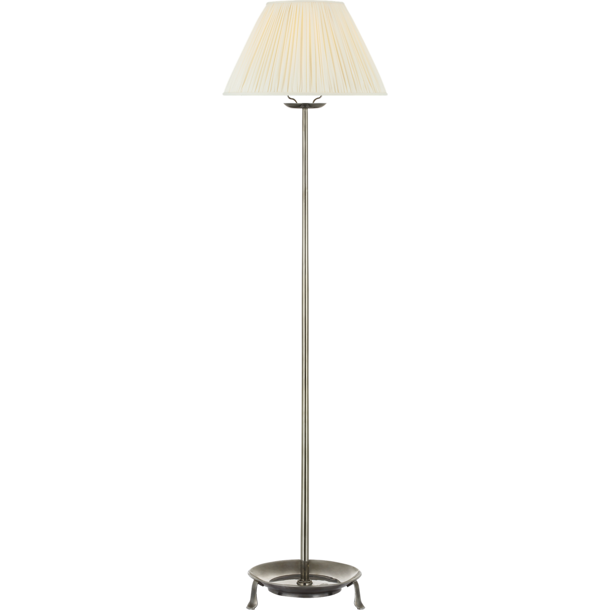 Chapman & Myers Lazlo 52" Cordless Floor Lamp in Pewter with Silk Pleated Shade W14" x H52"