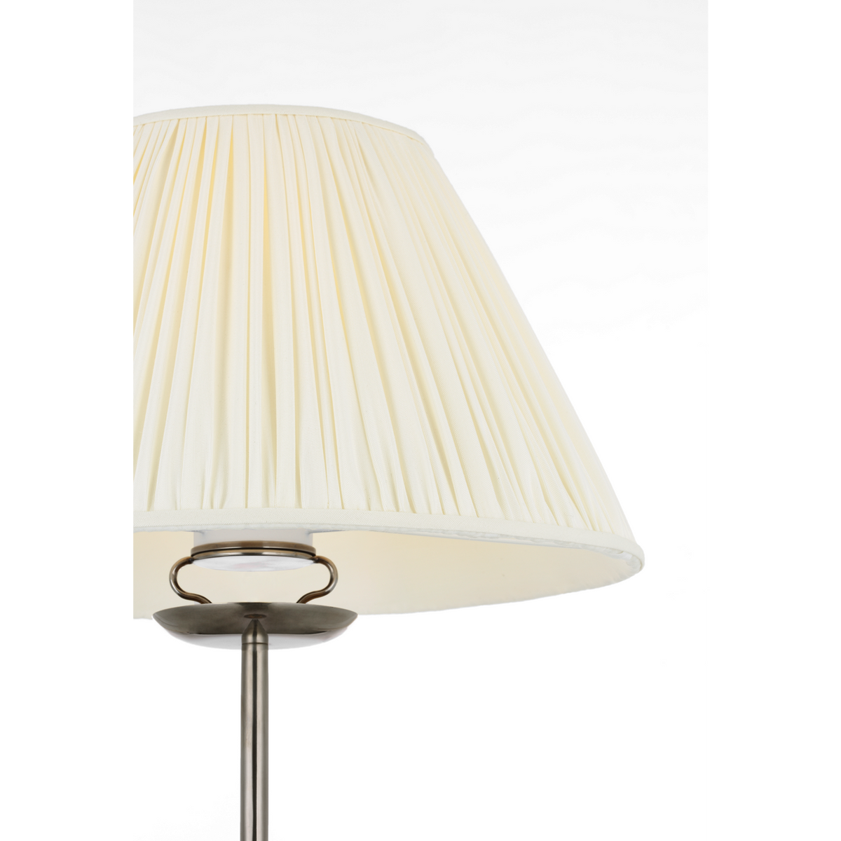 Chapman & Myers Lazlo 52" Cordless Floor Lamp in Pewter with Silk Pleated Shade W14" x H52"