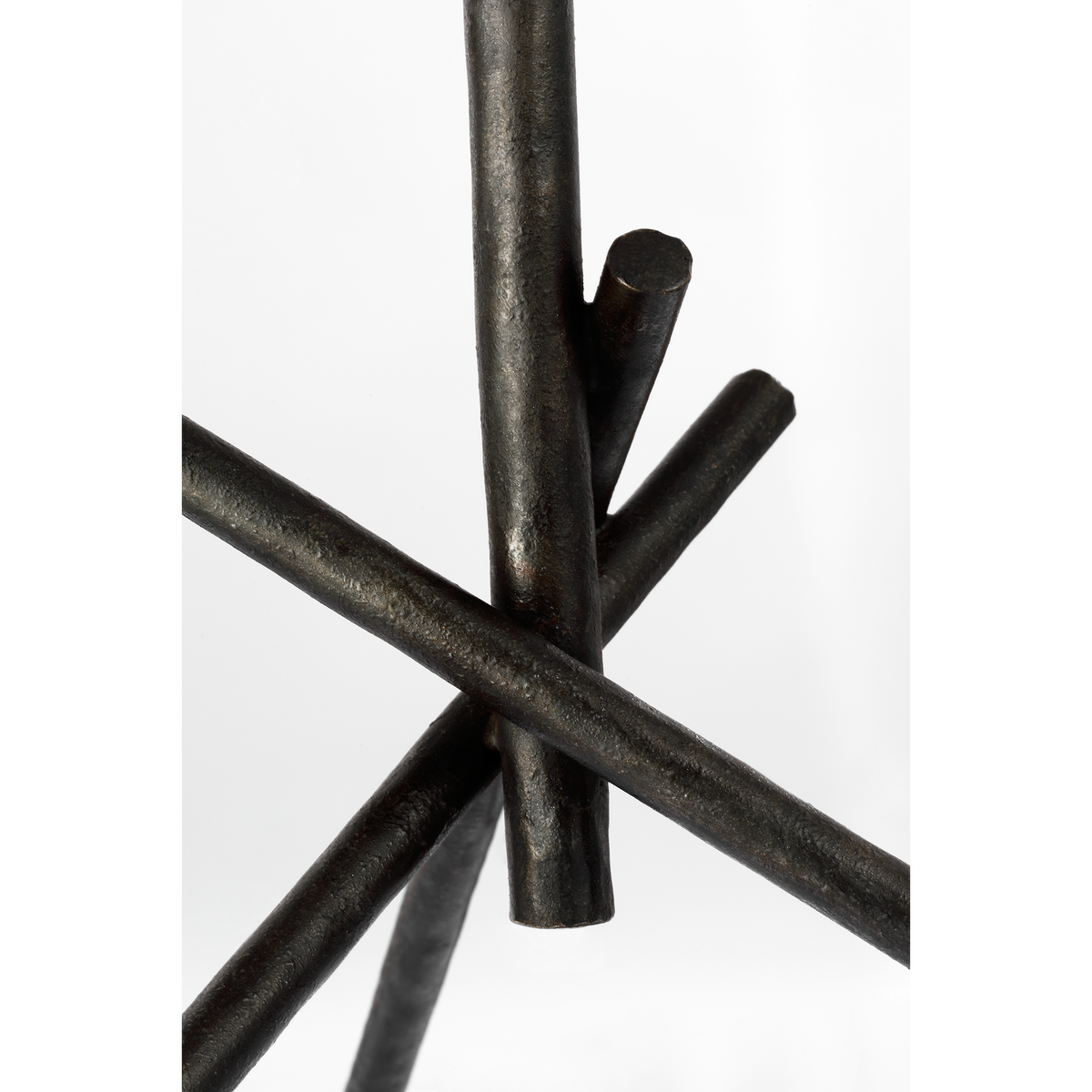 Chapman & Myers Iona 53" Sculpted Tripod Floor Lamp in Aged Iron with Linen Shade W15.5" x H53"