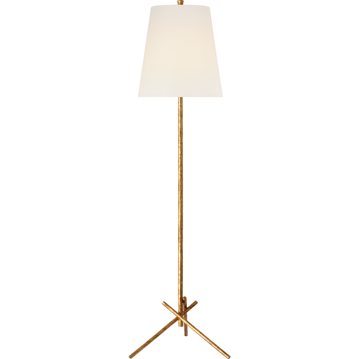 Chapman & Myers Iona 53" Sculpted Tripod Floor Lamp in Gilded Iron with Linen Shade W15.5" x H53"