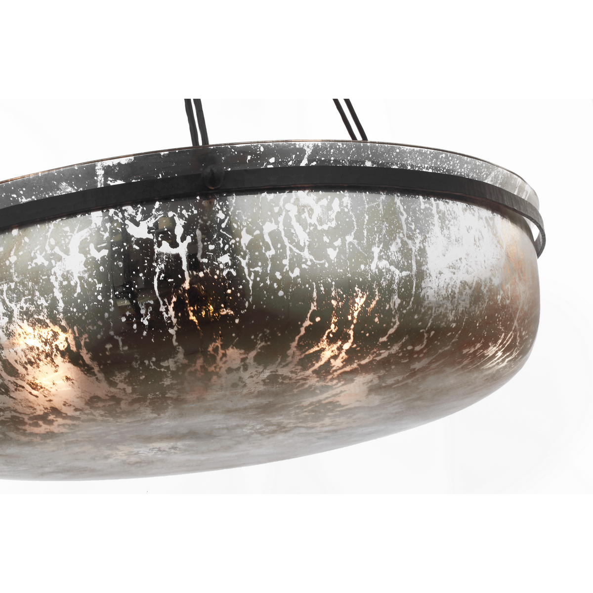 Chapman & Myers Lorford Medium Chandelier in Aged Iron with Antique Mercury Glass W27.75" x H35.25"