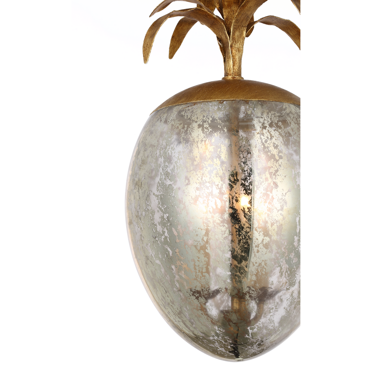 Chapman & Myers Gramercy Medium Pendant in Gilded Iron with Mercury Glass W11.5" x H23"