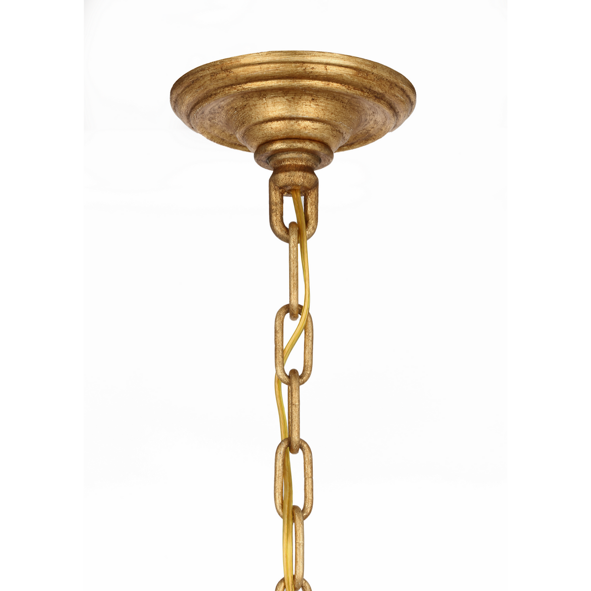 Chapman & Myers Gramercy Medium Pendant in Gilded Iron with Mercury Glass W11.5" x H23"