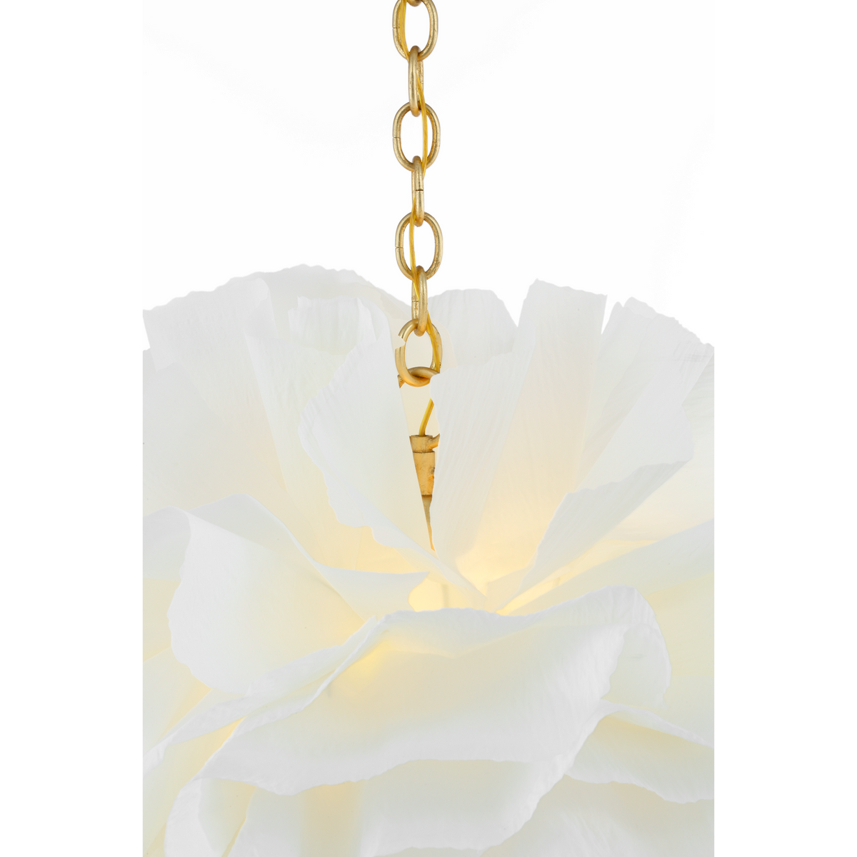 Chapman & Myers Cammela 31" Bloom Chandelier in Gild with Soft White Silk W30.75" x H21.25"