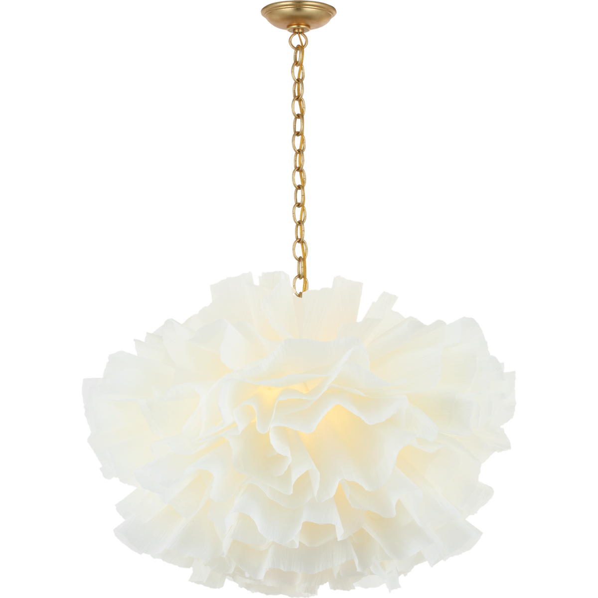 Chapman & Myers Cammela 31" Bloom Chandelier in Gild with Soft White Silk W30.75" x H21.25"