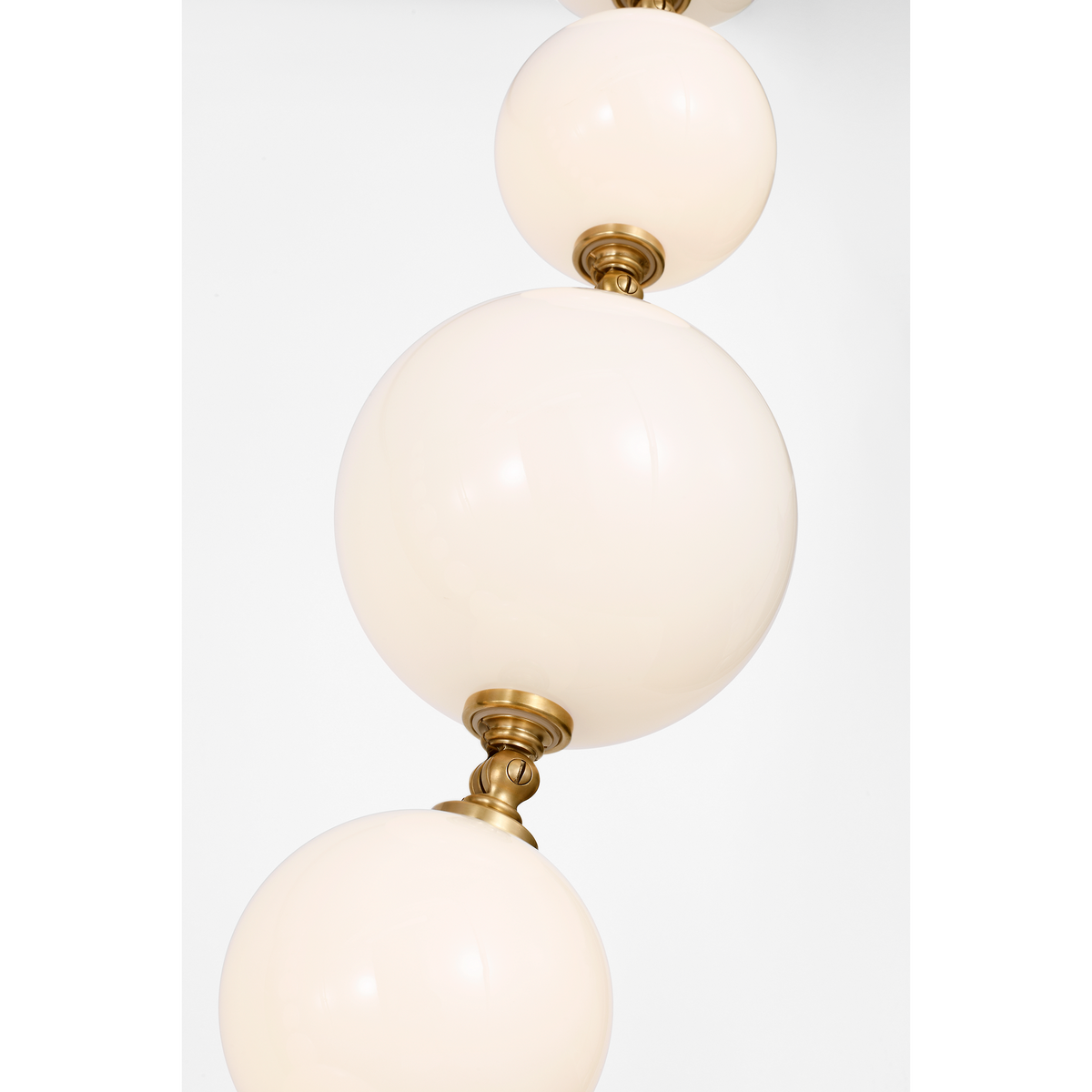 Chapman & Myers Datum Necklace Chandelier in Antique-Burnished Brass with White Glass W7" - 45.75" x H57.5"