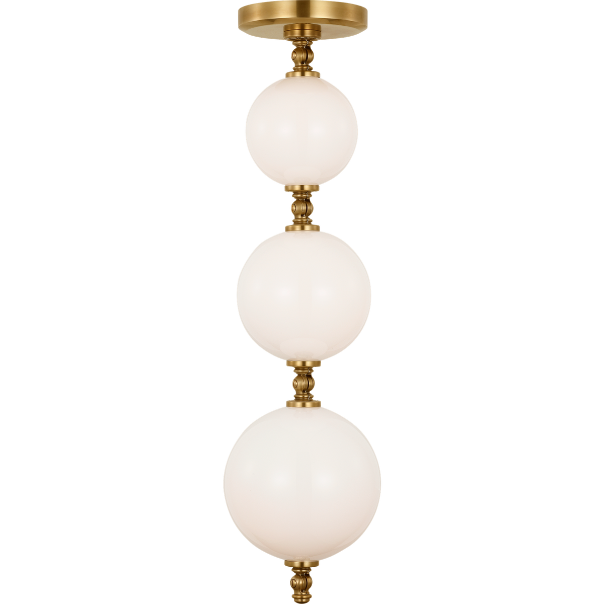Chapman & Myers Datum Necklace Chandelier in Antique-Burnished Brass with White Glass W7" - 45.75" x H57.5"