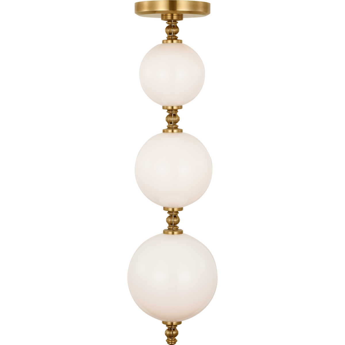 Chapman & Myers Datum Necklace Chandelier in Antique-Burnished Brass with White Glass W7" - 45.75" x H57.5"