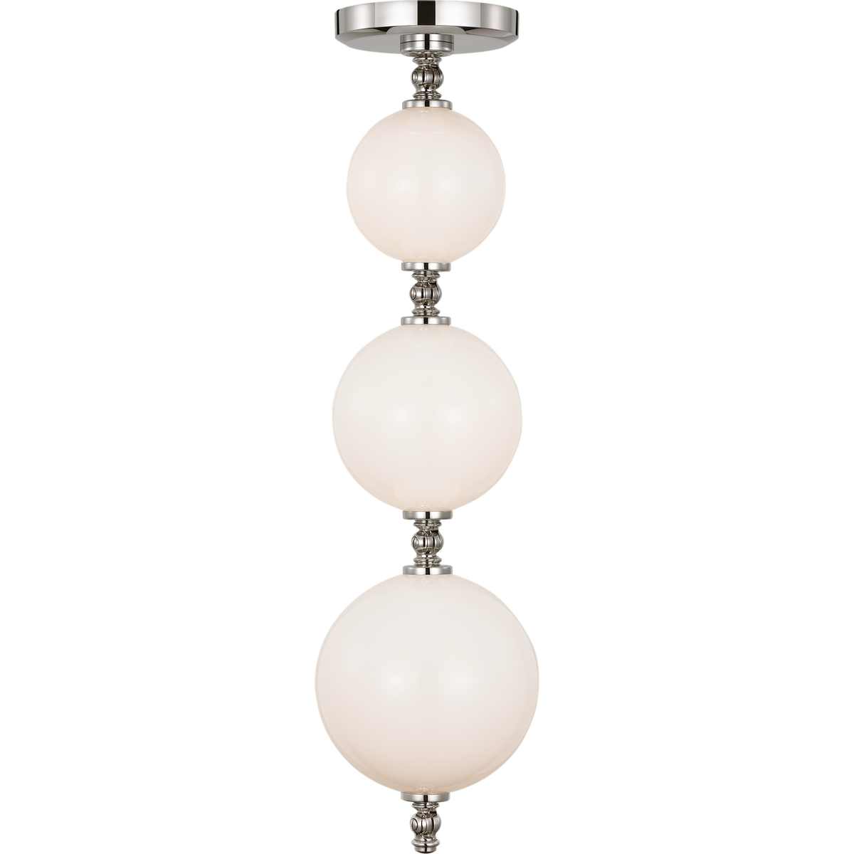 Chapman & Myers Datum Necklace Chandelier in Polished Nickel with White Glass W7" - 45.75" x H57.5"