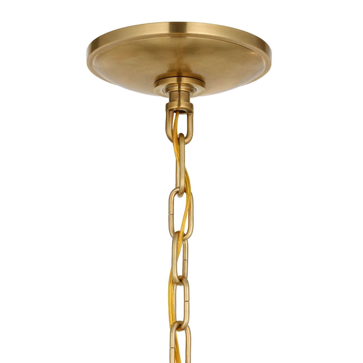 Chapman & Myers Hollings 42" Chandelier in Antique-Burnished Brass with Silk Pleated Shades W41.5" x H23.5"