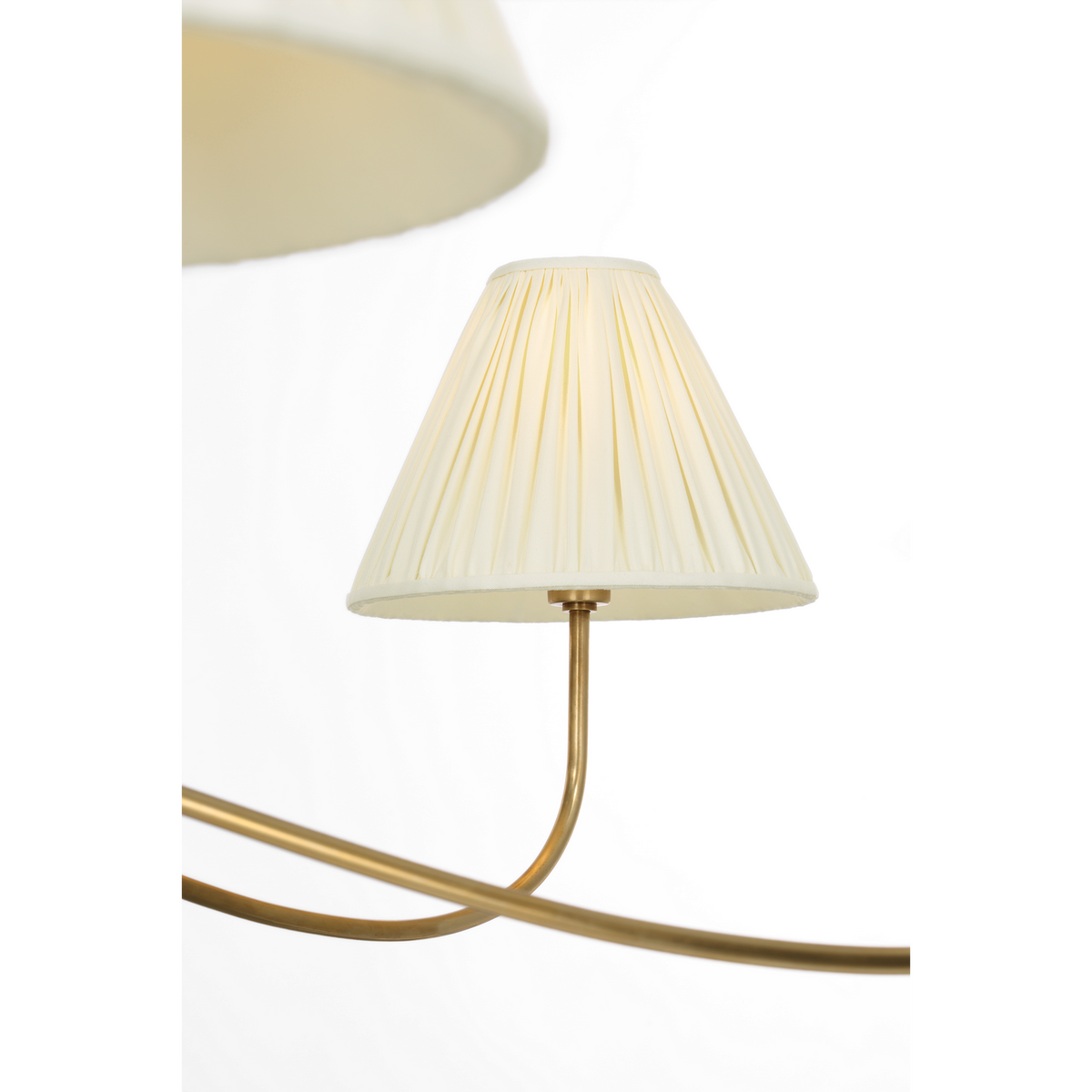 Chapman & Myers Hollings 54" Chandelier in Antique-Burnished Brass with Silk Pleated Shades W53.5" x H25.5"
