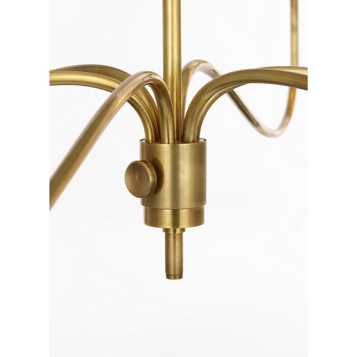 Chapman & Myers Hollings 54" Chandelier in Antique-Burnished Brass with Silk Pleated Shades W53.5" x H25.5"