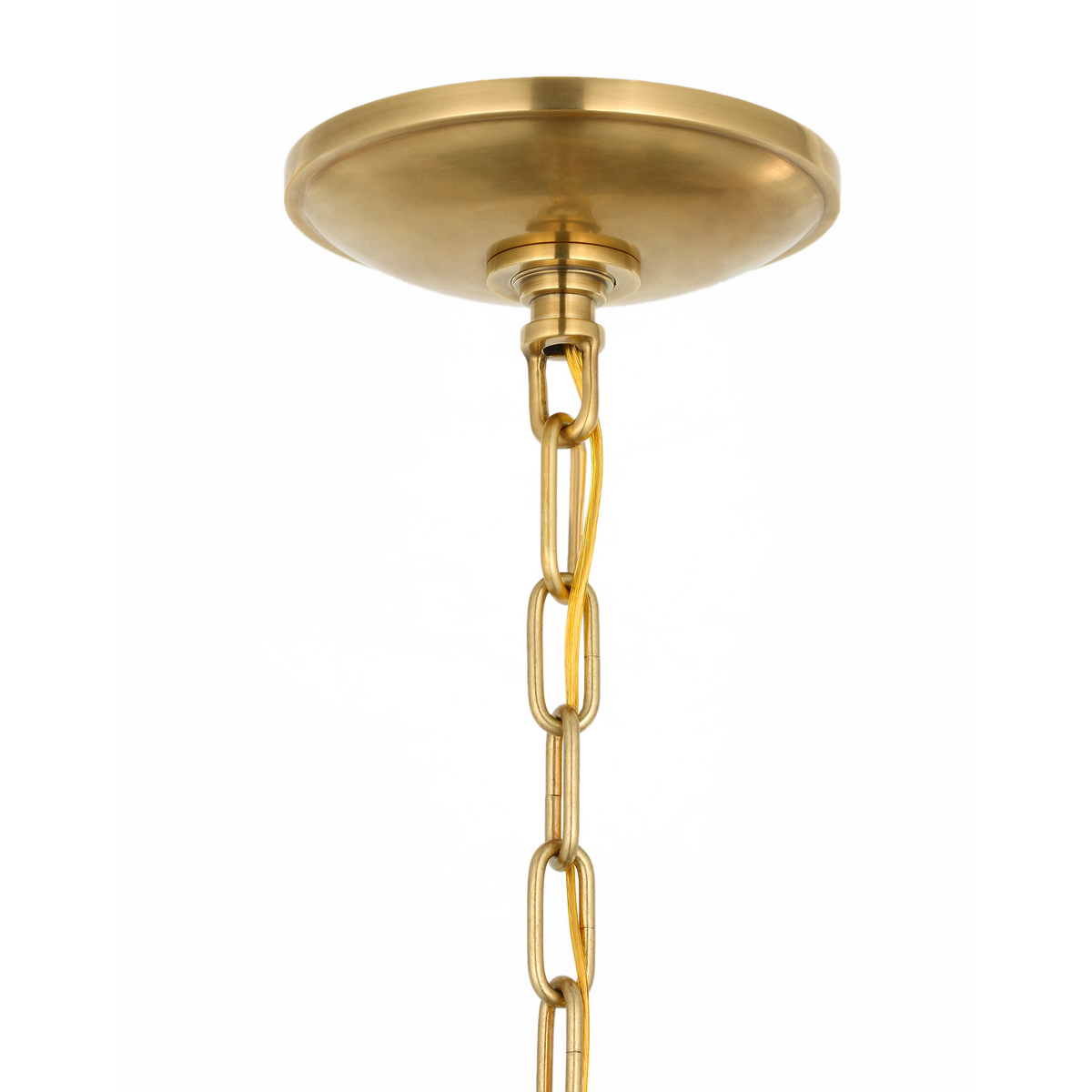 Chapman & Myers Hollings 54" Chandelier in Antique-Burnished Brass with Silk Pleated Shades W53.5" x H25.5"