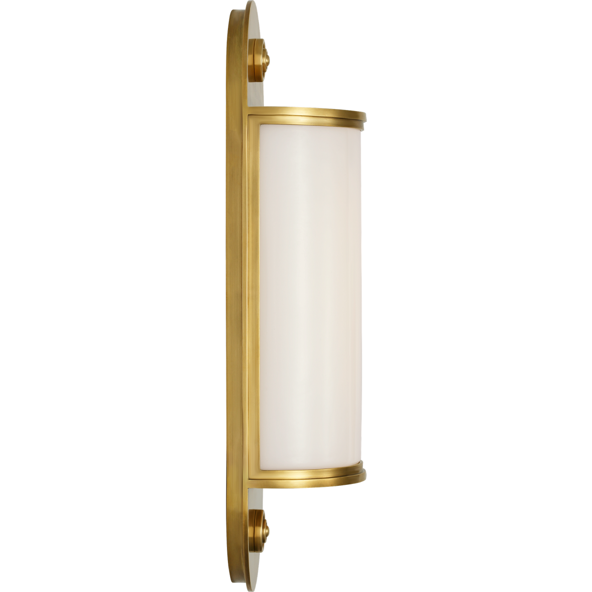 Chapman & Myers Newfield 14" Bath Sconce in Antique-Burnished Brass with White Glass W5" x H13.5" x E3"